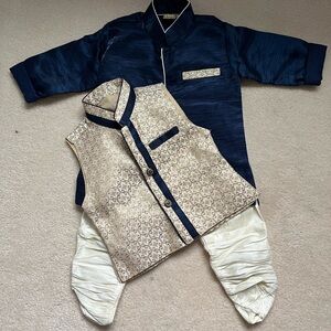 Navy Blue Boys Indian formal outfit